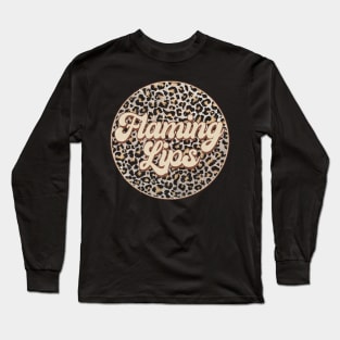 Classic Music Flaming Personalized Name Circle Birthday Long Sleeve T-Shirt